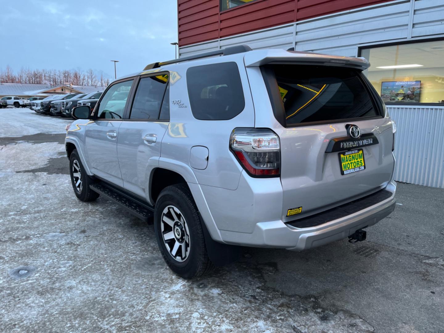 2023 Silver /black leather Toyota 4Runner TRD Off-road Premium 4WD (JTERU5JR3P6) with an 4.0L V6 DOHC 24V engine, 5A transmission, located at 1960 Industrial Drive, Wasilla, 99654, (907) 274-2277, 61.573475, -149.400146 - Photo#3